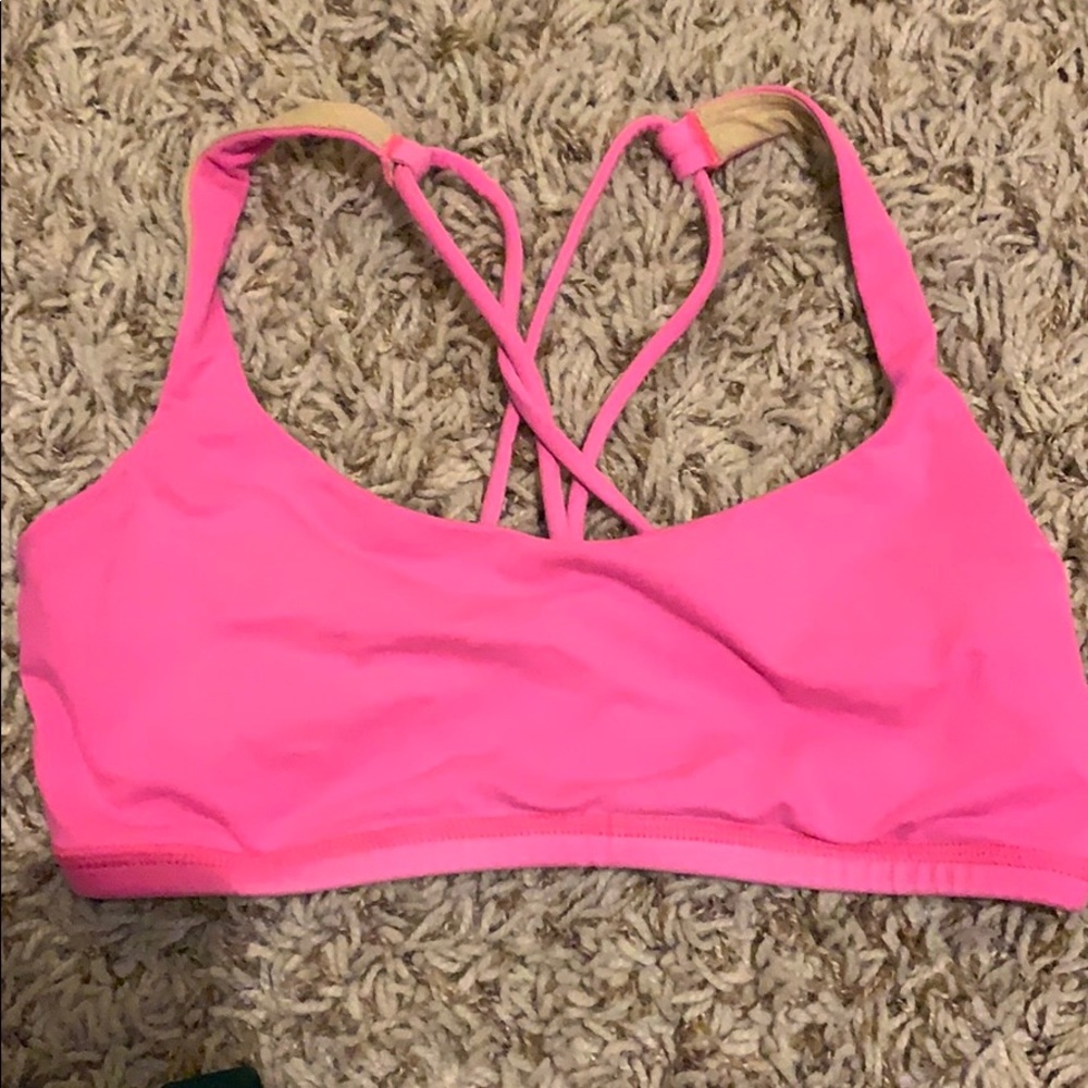Pink Lululemon sports bra